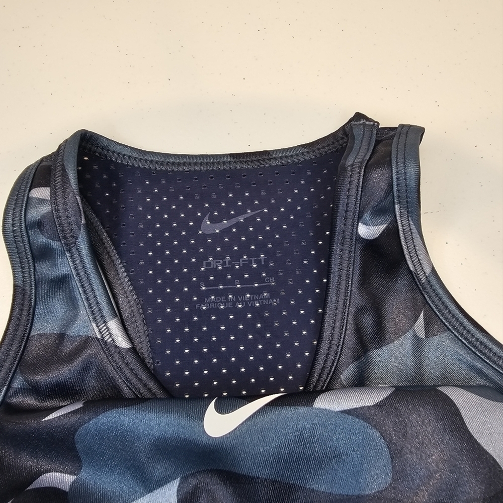 Nike Dri-fit Swoosh Bra Women's Size Small Navy NWT Racer Back Workout Gym - Picture 3 of 7
